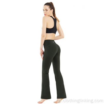 Pantalón de ioga bootcut negro para mulleres